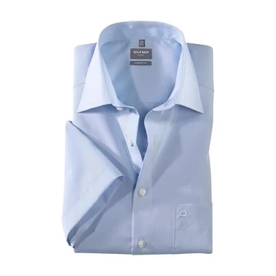 Abbildung von OLYMP Luxor comfort fit Hemd Halbarm New Kent Kragen Popeline hellblau Gr. 46
