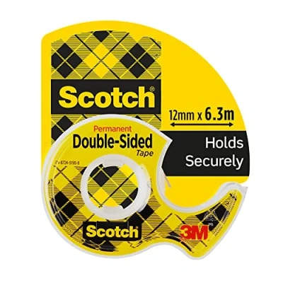 Abbildung von Scotch Klebefilm 6,3mx12mm doppelseitig im Handabroller transparent