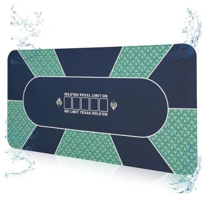 Abbildung von FURUISEN Pokermatte 180 x 90 cm, Professionelle Texas Holdem Poker Matte Pokerteppich Inklusive Tragetasche für bis zu 8 Spieler