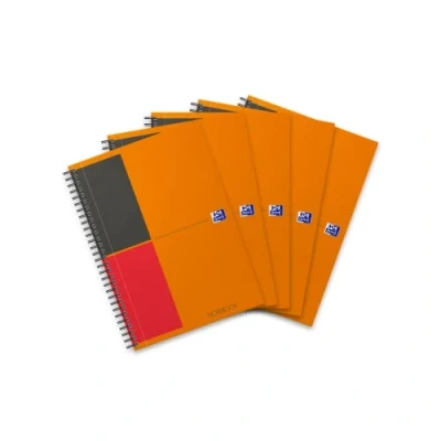 Abbildung von Oxford Notebook International B5, liniert, 160 Seiten, stabiler Kartondeckel, 5 Stück