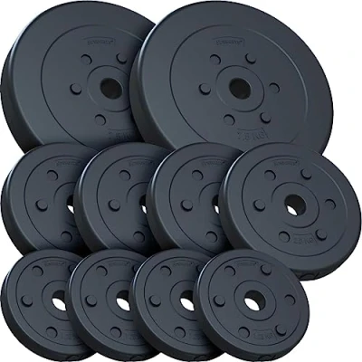 Abbildung von ScSPORTS® Hantelscheiben Set Ø 30mm Kunststoff Zement Gewichtsscheiben Gewichte