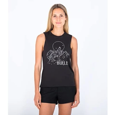 Abbildung von Hurley Damen Yote Two Washed Muscle Tank T Shirt, Marshmallow, L
