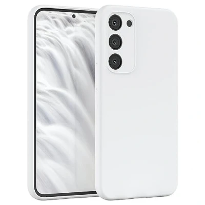 Abbildung von EAZY CASE Premium Schutzhülle kompatibel mit Samsung Galaxy S23 Plus Farbige Stoßfeste Gel Matte 3 Schicht Struktur, Guter Griff Handyhülle, Flexibles Silikon Kratzfest Anti Scratch einfarbig Weiß