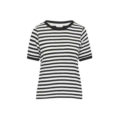 Abbildung von comma casual identity AUS IN Gestreiftem Muster Tshirt print, Damen, Größe: 34, Schwarz