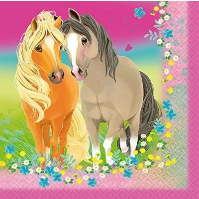Abbildung von Servietten Pretty Pony 33x33cm 20 Teile