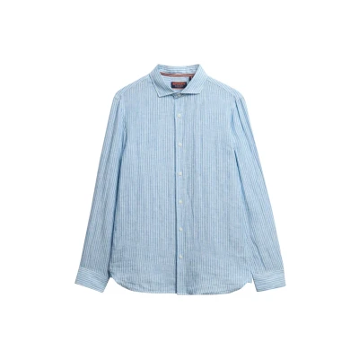 Abbildung von Superdry Vacation LONG Sleeved Hemd, Herren, Größe: Medium, Azure blue stripe
