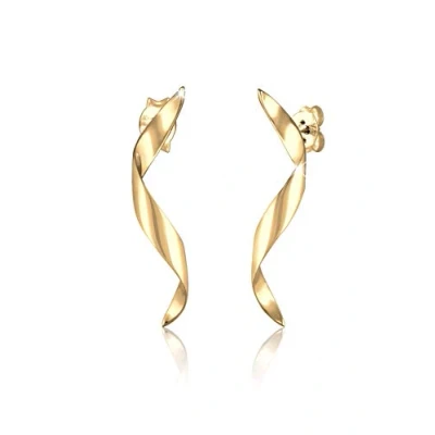 Abbildung von Elli Ohrringe Damen Hänger Wellen Spirale Geo Swirl in 925 Sterling Silber vergoldet