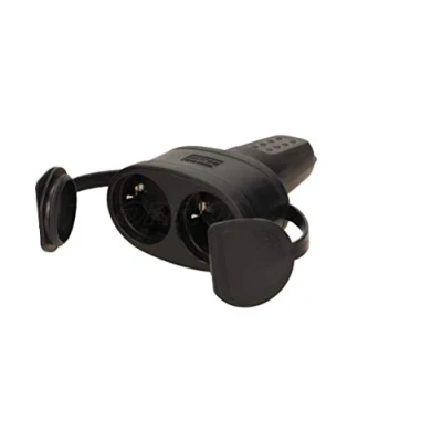 Abbildung von ORNO AE 13117(GS) Werkstatt Schuko Stecker mit Erdung 2 Steckdosen IP44 16A