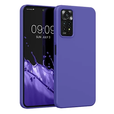 Abbildung von kwmobile Hülle kompatibel mit Xiaomi Redmi Note 11 Pro / (5G) 12 (4G) Silikon Handy Case Handyhülle weiche Oberfläche kabelloses Laden Blauviolett