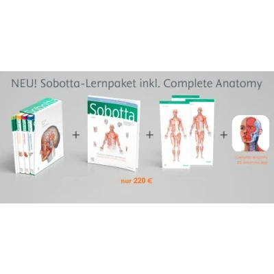 Abbildung von Sobotta Atlas der Anatomie, 3 Bände + Lerntabellen Poster Collection im Schuber und 6 monatiger Zugang zur Complete Anatomy App: Allgemeine Anatomie ... Lehrbuch Urban &amp; Fischer Verlag)