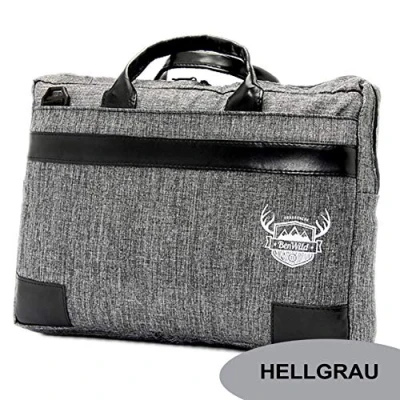 Abbildung von BAMBINIWELT Laptoptasche, Notebooktasche, Aktentasche, Huelle, Case in 15 oder 17 Zoll, MELIERT grau (15 Zoll))