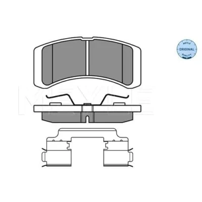 Abbildung von MEYLE 025 242 2914/W Bremsbelagsatz ORIGINAL Quality Vorderachse mit akustischer Verschleißwarnung Anti Quietsch Blech DAIHATSU: Cuore 6, 7
