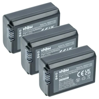 Abbildung von vhbw passend für Sony Alpha A6400, A6300, A7R ILCE 7K, A6000, II, 7S, Kamera Akku Li Ion 950 mAh