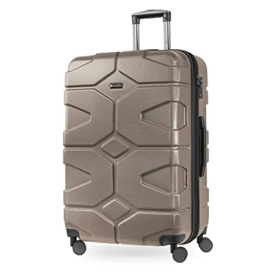 Abbildung von HAUPTSTADTKOFFER X Kölln Großer Hartschalen Koffer, TSA, 4 Doppel Rollen, Trolley, Rollkoffer, Reisekoffer, Volumenerweiterung, 76 cm, 107 120 Liter, Gold matt