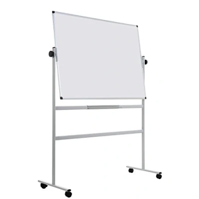 Abbildung von Bi Office mobiles drehbares Whiteboard, magnetische lackierte Stahloberfläche, 120 x 90 cm