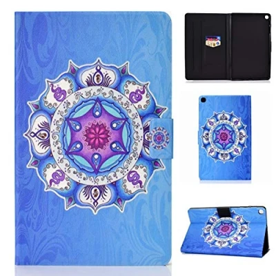 Abbildung von Succtop Galaxy Tab A 2019 10.1 Hülle PU Leder Flip Tasche Stand Brieftasche Tablet Schutzhülle mit Kartenschlitz für Samsung 10,1 Zoll SM T510 / T515 Mandala