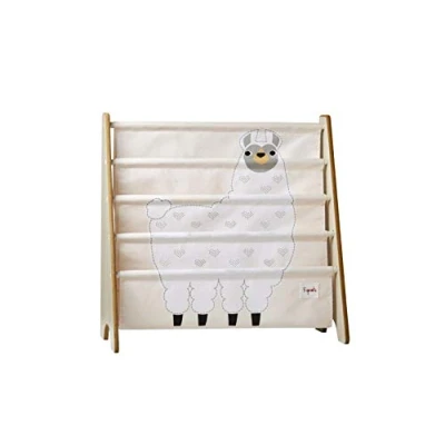 Abbildung von 3 Sprouts Bücherregal Kinderzimmer Holz Montessori für Kinder Lama
