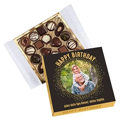 Abbildung von Herz &amp; Heim® Lindt Pralinen zum Geburtstag mit eigenem Foto und Wunschtext