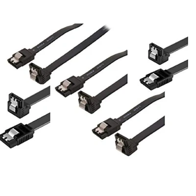 Abbildung von KUYiA SATA Kabel (5 Pack),Gerade zu 90 Grad Recht Abgewinkelt Datenkabel, 6Gbit/s Schnelle Datenübertragung für HDD SSD CD Treiber mit Type L