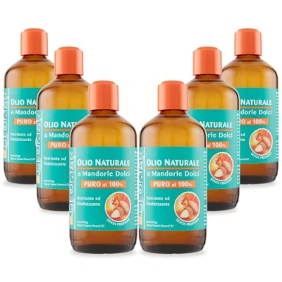 Abbildung von GEOMAR Reines Süßmandelöl, Nährend und Elastisch, 100% Natürlich, Made in Italy, 6 x 250 ml