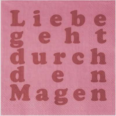 Abbildung von Räder Serviette Liebe geht durch den Magen