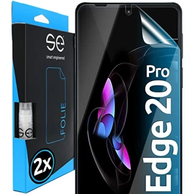 Abbildung von s.e Schutzfolie für Motorola Edge 20 Pro, 2 Stück, Full Screen, Positionierhilfe, 20Pro Schutzfolie, transparente Displayfolie, funktionierende Alternative zu Schutzglas, Schutzglasfolie