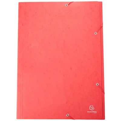 Abbildung von Exacompta 59503E Sammelmappe (Gummizug, 3 Klappen, Manila Karton 600 gm², für DIN A3, 29,7 x 42 cm) 1 Stück rot
