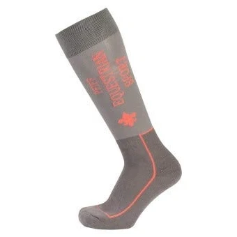 Abbildung von Pfiff 101449 Unisex Reitstrumpf, Reitstrümpfe, verstärktes Knöchel / Fußpolster, Grau Rot, 34 36
