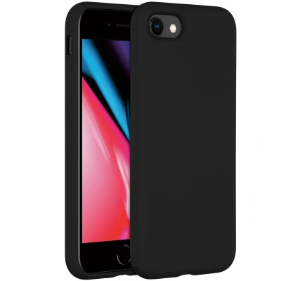 Abbildung von Apple iPhone SE (2022) Hülle Silikon Accezz Soft Case/Backcover Handyhülle Schwarz