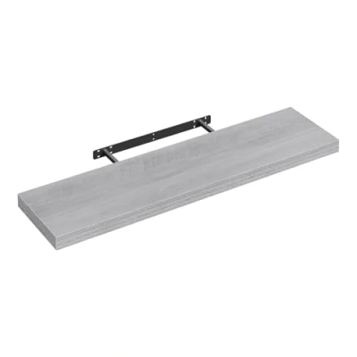 Abbildung von WOLTU Wandboard Wandregal CD DVD Regal Bücherregal Schweberegal Holz Board 90x22.9x3.8cm grau Eiche für Büro, Wohnzimmer, Schlafzimmer, Küche RG9370grei