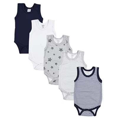 Abbildung von TupTam Baby Jungen Achselbody in Unifarben 5er Pack, Farbe: Farbenmix 3, Größe: 110