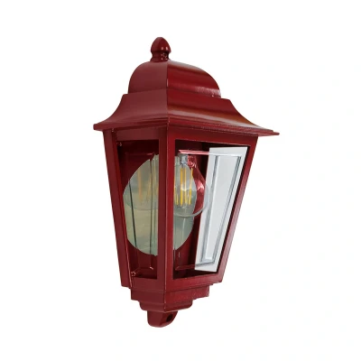 Abbildung von Elstead Lighting DECO LANE7 RED Wandleuchte LANE 1xE27 60W IP44 Aluminium rot, Polycarbonate klar H:32.5cm B:19.3cm dimmbar