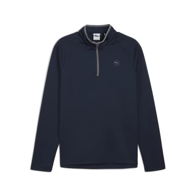 Abbildung von Puma Waffle Fleecetop Mit Reißverschluss bis zum Hals Herren Plain Deep Navy Größe: 3XL