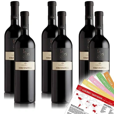 Abbildung von Intrigo Nero D&#039;Avola, trocken, sortenreines Weinpaket + VINOX Winecards (6x0,75l)