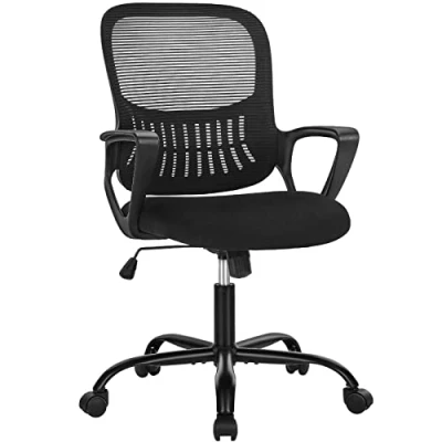 Abbildung von Sweetcrispy Bürostuhl Ergonomisch, Schreibtischstuhl mit Lendenwirbelstütze, Höhenverstellbarkeit Stuhl, Bürostühle Armlehne, Office Chair Geeignet für Büro und Schlafzimmer