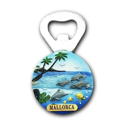 Abbildung von 3D Mallorca Spanien Kühlschrank Kühlschrankmagnet Flaschenöffner Tourist Souvenirs Handgemachte Harz Handwerk Magnetische Aufkleber Home Küche Dekoration Reise Geschenk