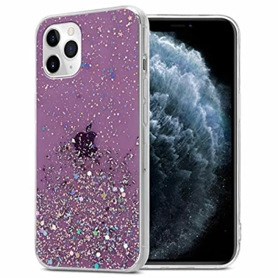 Abbildung von Cadorabo Hülle kompatibel mit Apple iPhone 11 Rundumschutz TPU Silikon Case Mädchen Glitzer Strass Design Slim Kratzfest Weiche Gummi Bling Schutzhülle für in Lila