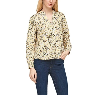 Abbildung von s.Oliver Damen 120.10.101.10.100.2058199 Bluse, Off White All Over, S