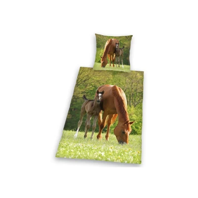 Abbildung von Herding Young Collection Kinderbettwäsche &quot;Pferd mit Fohlen&quot;, (2 tlg.), für Pferdefreunde