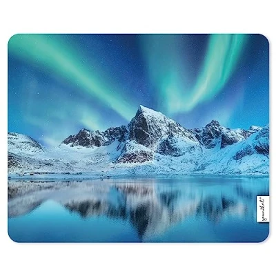 Abbildung von younikat Mauspad Polarlichter Motiv I 24 x 19 cm Mousepad in Standard Größe Qualitätsdruck auf Zellkautschuk rutschfest wasserfest und abwischbar dv_1247