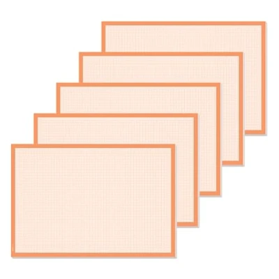 Abbildung von SIGEL HO270 Papier Schreibtischunterlage zum Abreißen, Millimeterpapier Block, 5 Stück, ca. DIN A2 extra groß, orange, 30 Blatt, Schreibunterlage, aus nachhaltigem