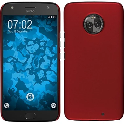 Abbildung von PhoneNatic case kompatibel mit Lenovo Moto X4 Hülle rot gummiert Hard Cover