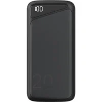 Abbildung von goobay 53939 QC 3.0 Powerbank 20.000 mAh mit Schnellladefunktion/Externer Akku/Power Bank für Smartphone &amp; Tablet/Ladegerät Powerpack 2 USB A Ports, Schwarz, Kompakt
