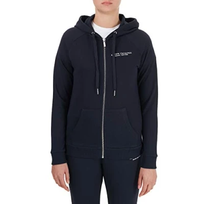 Abbildung von Armani Exchange Felpa Sweatjacke, Damen, Größe: Medium, Navy