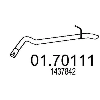 Abbildung von MTS 01.70111 Abgasrohr 1000 hinten für Endschalldämpfer FORD: Tourneo Connect, Transit Connect Mk1 Kastenwagen