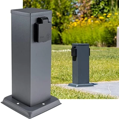 Abbildung von ChiliTec Gartensteckdose Steckdosensäule 2 Fach IP44 Aussensteckdose mit