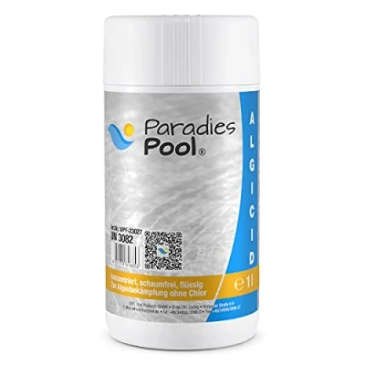 Abbildung von Paradies Pool Algizid für Pool, schaumfrei, Algenschutz, Schwimmbecken, chlorfreies Algenschutzmittel, algenvorbeugend, Schutz vor Algenbildung, Inhalt: 1 Liter