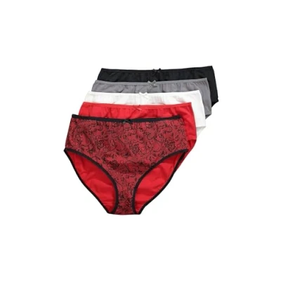 Abbildung von Ulla Popken 5 PACK Paisley Slip, Damen, Größe: 42/44, Salsa