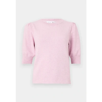 Abbildung von VILA Viril 2/4 Sleeve Oneck Tshirt basic, Damen, Größe: XS, Winsome orchid detail melange