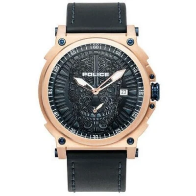 Abbildung von Police Unisex Erwachsene Analog Quarz Uhr mit Leder Armband PL15728JSR.03